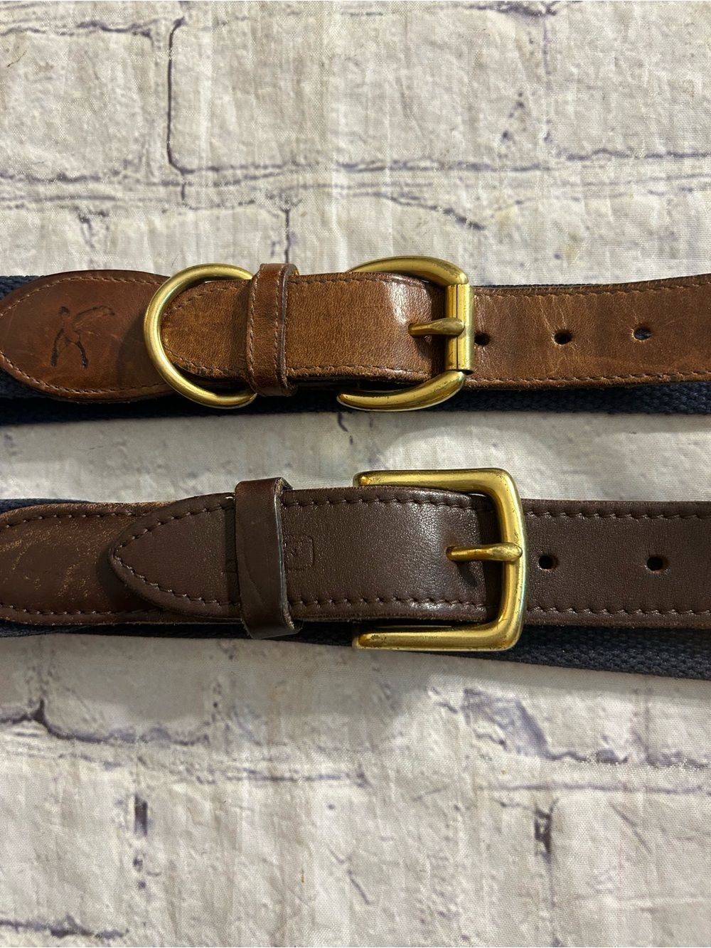 VINEYARD VINES SOLID BRASS BUCKLE NAVY/GREEN DETAILS & AMERICAN EAGLE NAVY BELT - Picture 10 of 16